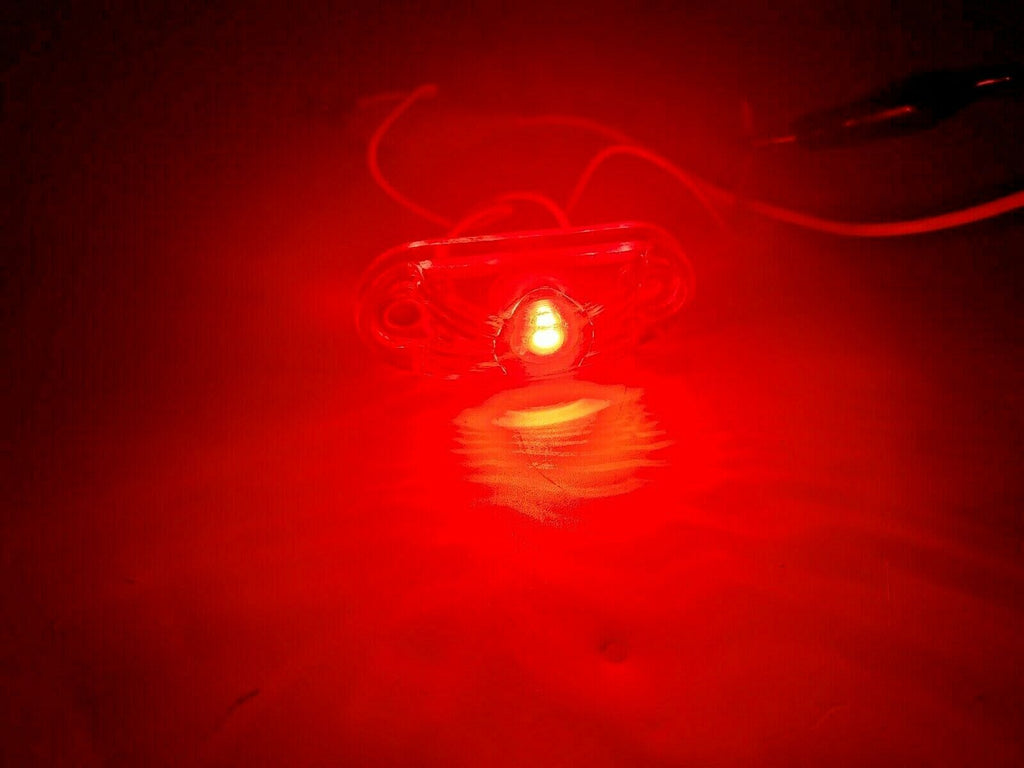 Oval P2 Rated 1-LED Surface Mount, RED Lens, 2-Wire LED Trailer Marker Light (J-511-R)