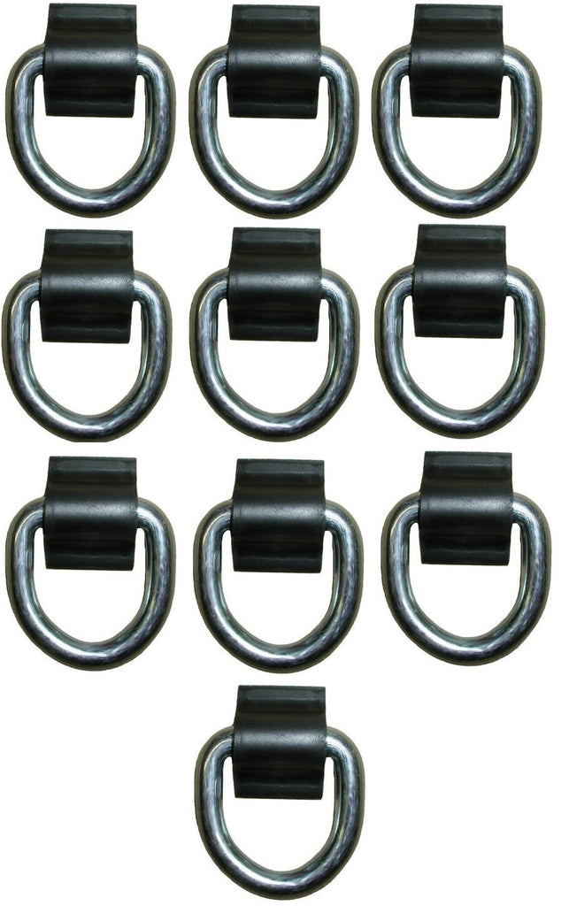 10 - 3/8" D Ring 5000# Weld On ATV Motorcycle Rope Tie Trailer Truck (WR15-LOTOF10)