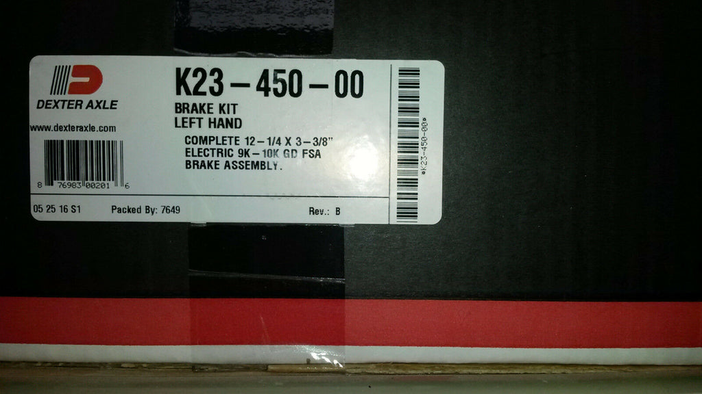 Pair -12-1/4"x3-3/8 Genuine Dexter Electric Brake Backing Plate 10K GD Trailer (K23-450-00 + K23-451-00)