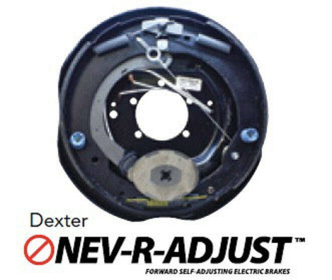Four - DEXTER Electric Brake Nev-R-Adjust 12" inch Backing Plate (23-458-459-2X)