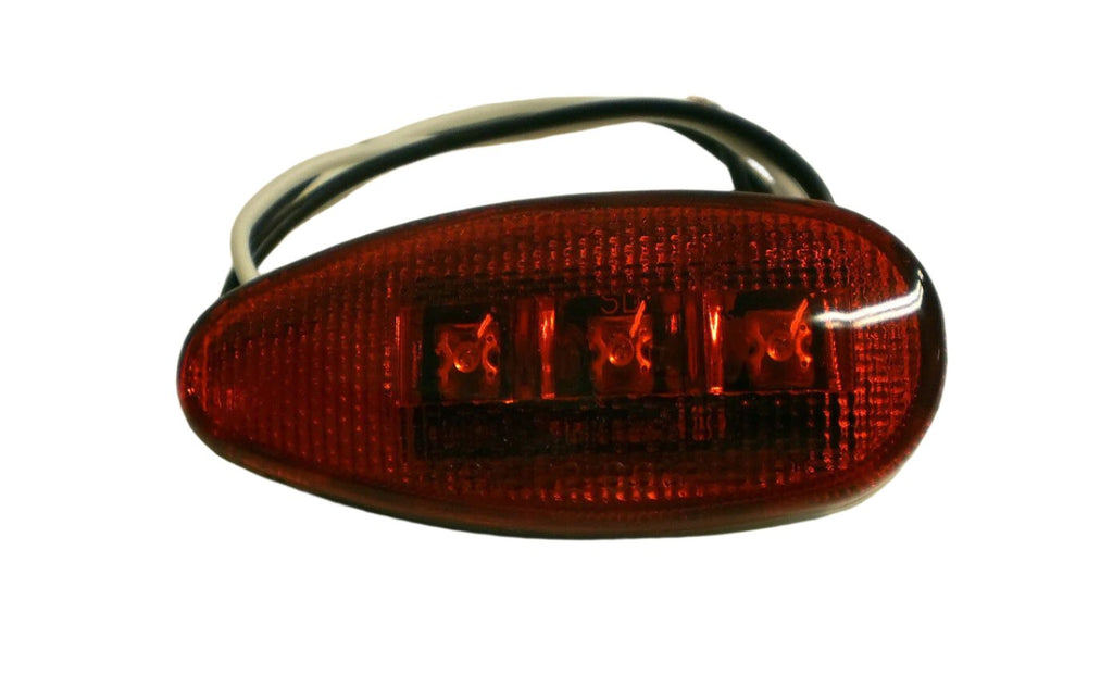 Red LED Teardrop Marker Light Chrome Cab Roof Marker Clearance Light (J-315-R)