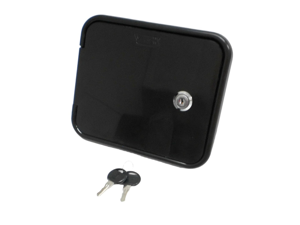Black Gravity Plastic City Water Tank Inlet Hatch Camper Trailer RV Lock Door (VAL2004BKBU)