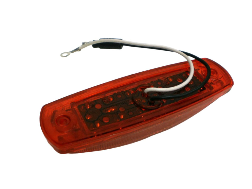 Maxxima Red LED Clearance Maker Light Stainless Steel Trim Ring Semi Peterbilt  (M20332R)