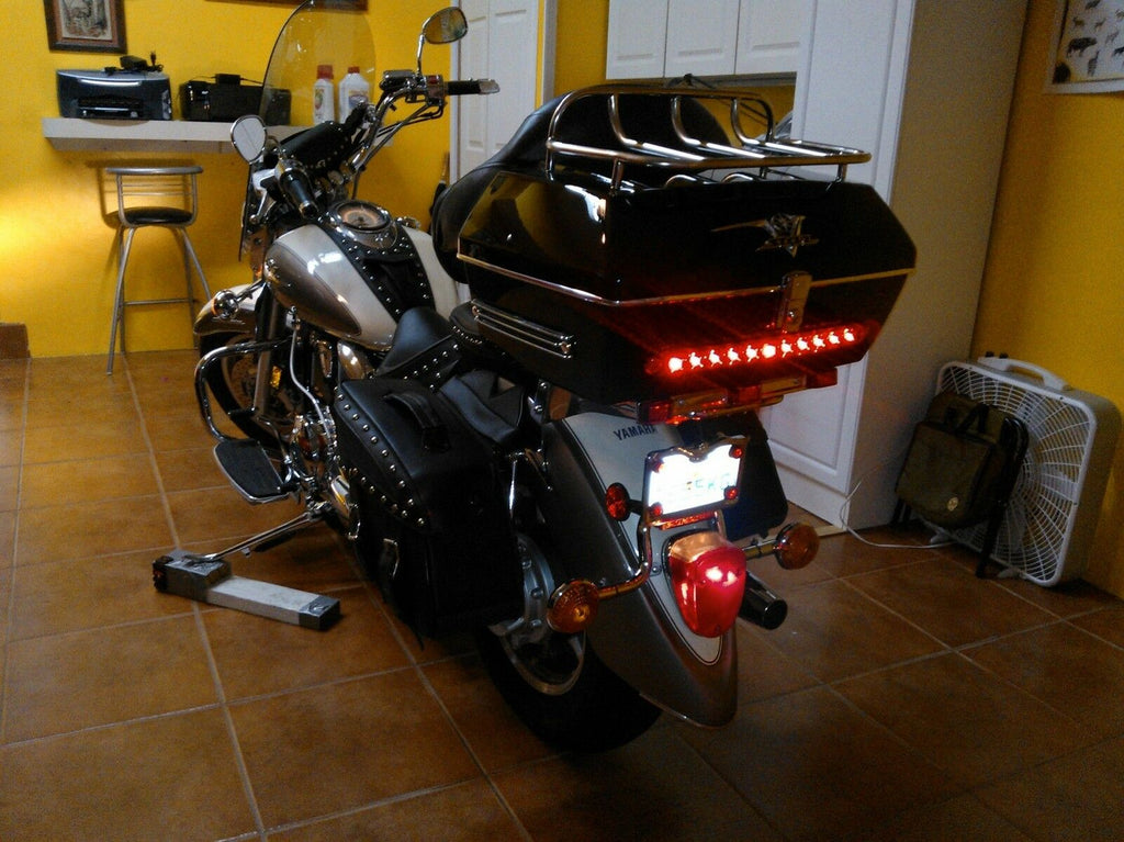 TWO 15" inch Slimline LED Stop Turn Tail Lights LED Red Red Flatbed Trailer RV  (J-535-R-LOT2)