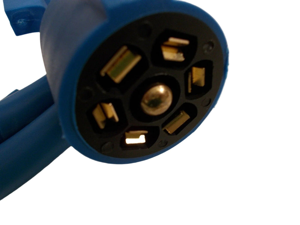 7 Way Plug Pre-Wired Trailer ARTIC BLUE Cord Junction Box 8 Ft Wiring Cable Cold Weather (J-JB-8FT)