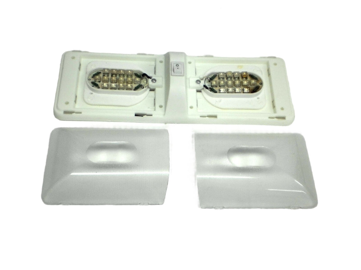 Lot of SIX (6) Double LED Cargo Trailer RV Camper Dome Interior Light W Switch (J-925X6)