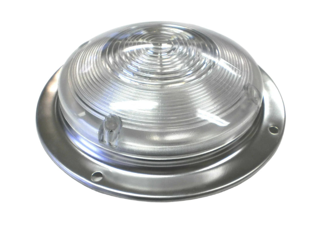 6” Round Interior Dome Light with Stainless Steel Base RV Camper Trailer  (D-61)