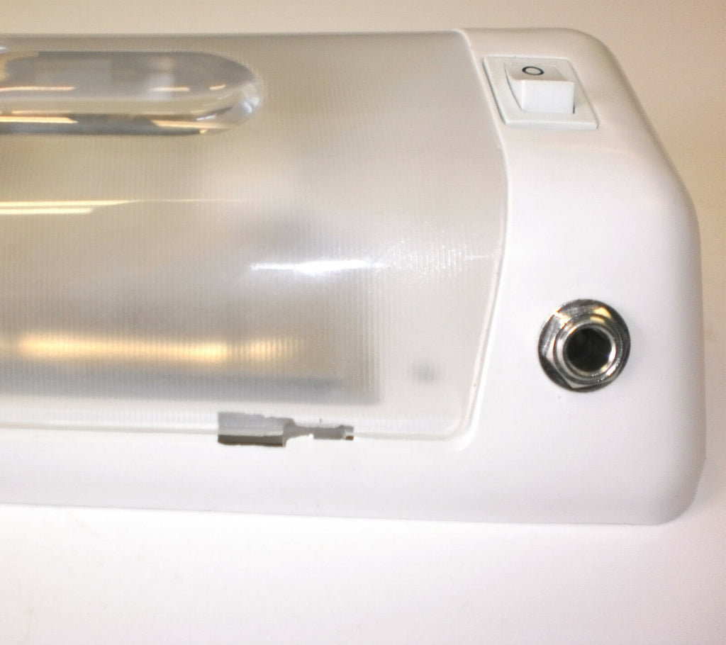 White Interior Dome Light Camper RV Trailer Incandescent with 12V Receptacle  (D-23)