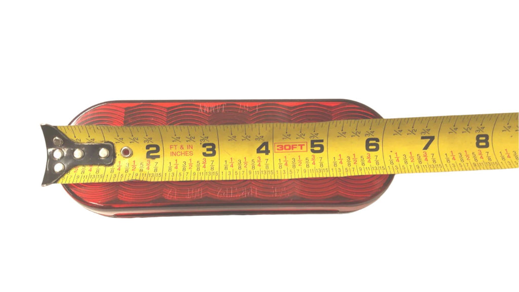 ONE - 6" LED Light Oval Stop Turn Tail Red Red 7 Diode Grommet Trailer Truck RV (J-67-R-LOTOF1)