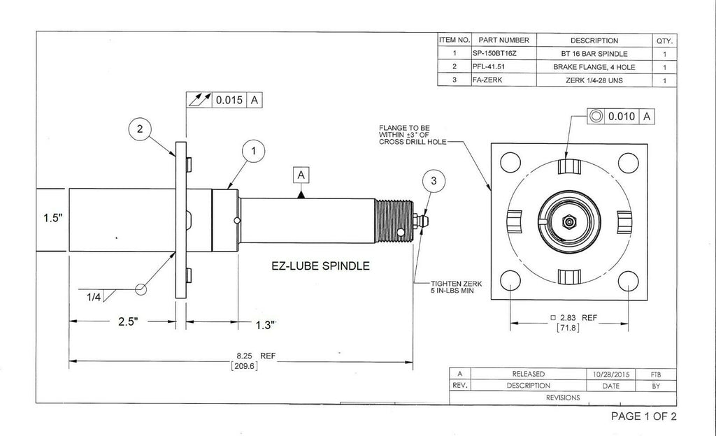 Pair - Stub End Replace Idler Axle Kit 5x4.5 Hub 2000# BT16 Spindle (BYOAK-5X45BT16-DNUFB-KITX2)