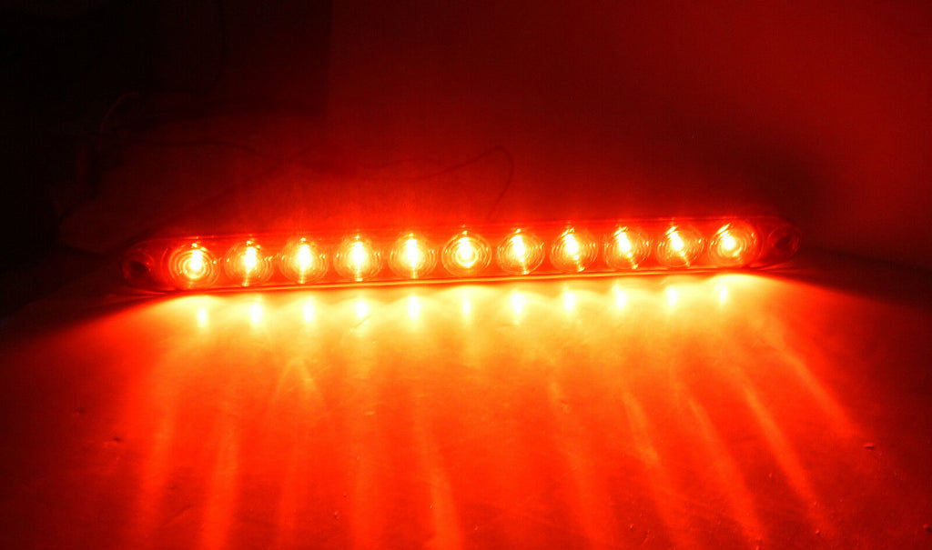 15" Slimline Low Profile Red LED Stop Turn Tail Lights RV Trailer Truck USA (T10-RR00-1)
