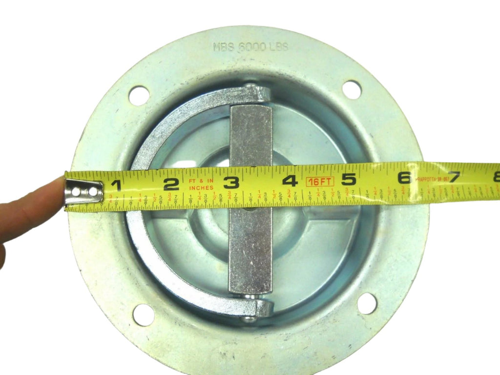 6 - Recessed Full 360 Swivel 6000# Rated Rope D Ring Tie Down Trailer Truck Car (RR06-6)