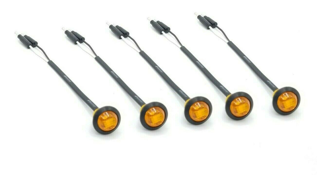 5 - Maxxima Light 3/4 Mini Amber 3 LED Clearance Marker Hot Spot Trailer (M09300Y-LOTOF5)