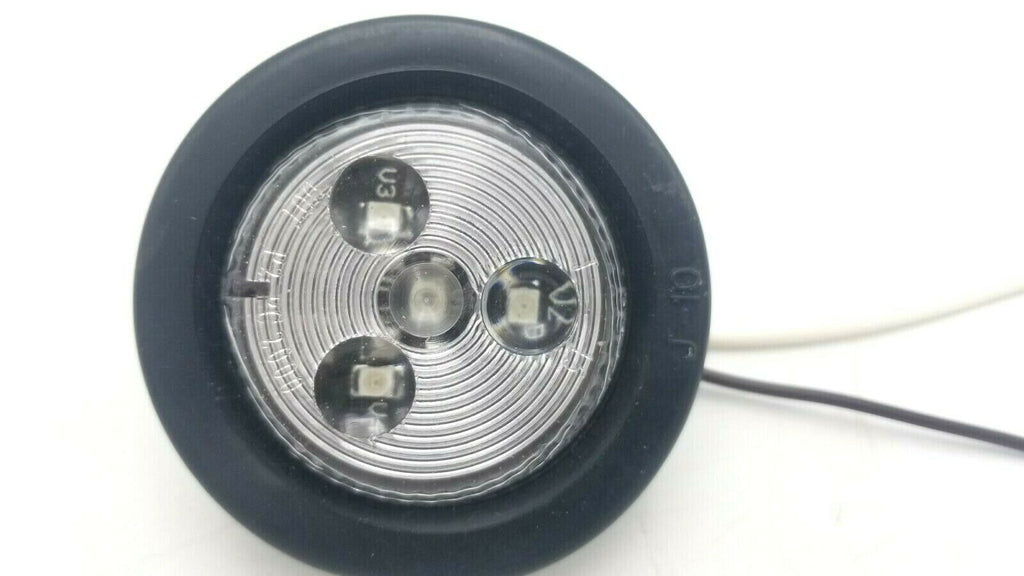 2" Amber/Clear Round Sealed Clearance Marker Light 4 LEDGrommet Mount Trailer RV (J-15-AKC)