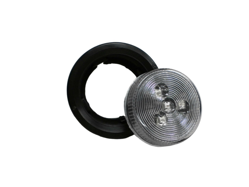 2.5" Red Clear Round Sealed Clearance Marker Light 4 LED Grommet Mount 2 1/2 (J-25-RKC)