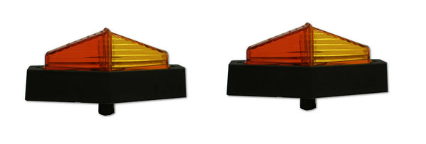 2 Diamond Fender Lights Red Amber with Brackets Trailer Camper RV Bargman 40 PBD (DFL-A/R + TS236DFM-LOTOF2)