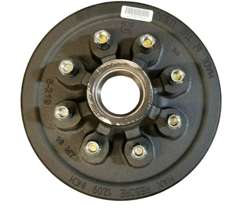 Replace Left Trailer Brake Dexter 8x6.5 Drums 9/16 Nuts 7000# 12" Backing Plate (821913-B-DEX-L)