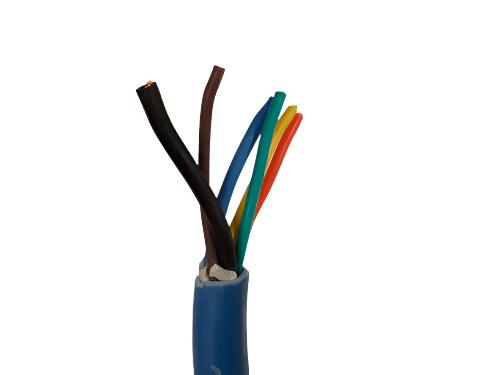 7 Way Trailer End Molded Plug w/ 12 feet of 7 Jacketed Wires RV Double Contact (J-7127-WH)