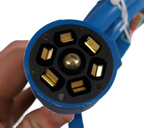 7 Way Trailer End Molded Plug w/ 12 feet of 7 Jacketed Wires RV Double Contact (J-7127-WH)